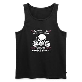 Ich bleibe wie ich bin schon alleine weil... - Männer Premium Bio Tank Top - Schwarz - Vorne - Michal (187cm)