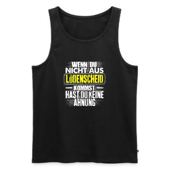 LÜDENSCHEID - Ahnung - Männer Premium Bio Tank Top - Schwarz - Vorne - Michal (187cm)