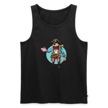 Pig-Hand - Männer Premium Bio Tank Top - Schwarz - Vorne - Michal (187cm)