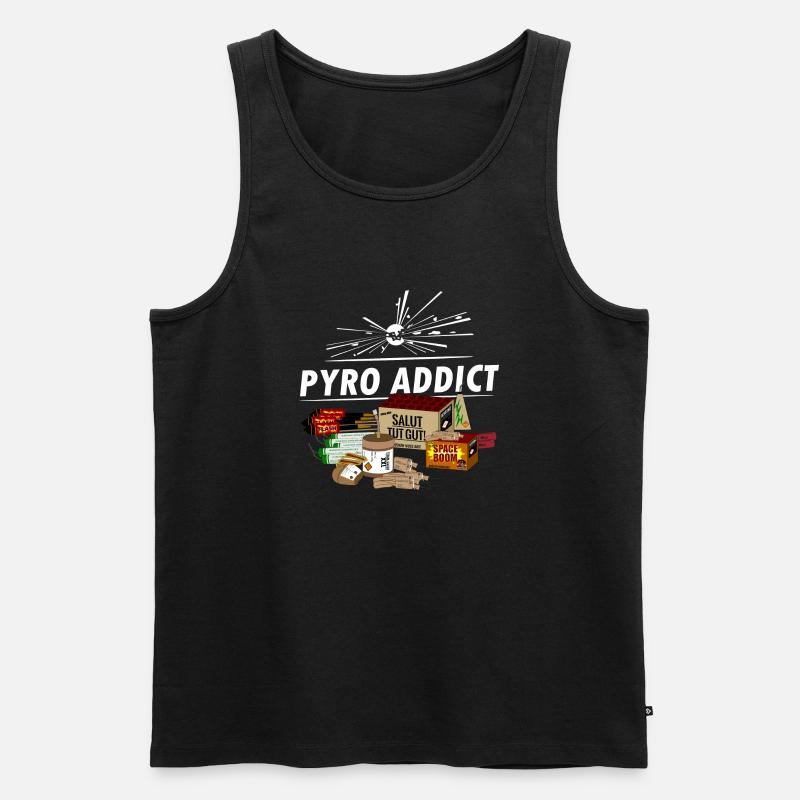 Silvester Pyro Addict - Männer Premium Bio Tank Top - Schwarz
