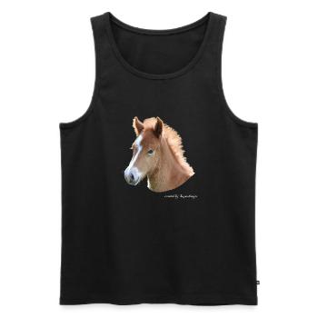 cheval - Débardeur bio Premium Homme - noir - Devant - Michal (187cm)