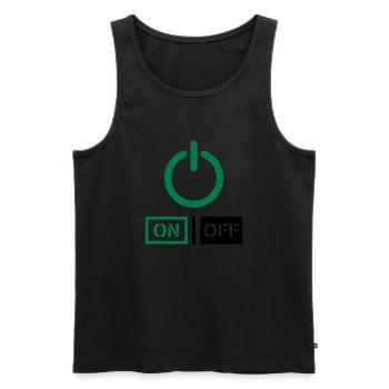 On Off Power Schalter Design - Männer Premium Bio Tank Top - Schwarz - Vorne - AI Model Male 178 light (178cm)
