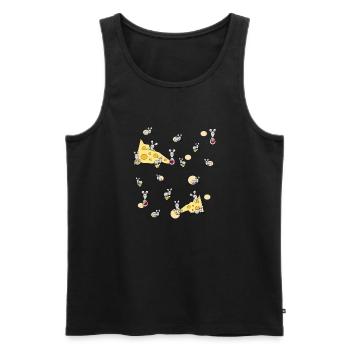 Mäusefrühstück - Kindermotiv - Männer Premium Bio Tank Top - Schwarz - Vorne - Michal (187cm)