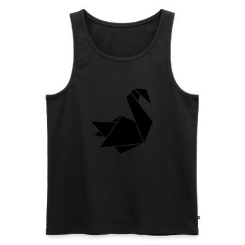 Schwan - Männer Premium Bio Tank Top - Schwarz - Vorne - Michal (187cm)