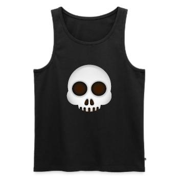 Smiley Skull - Men's Premium Organic Tank Top - black - Front - Michal (187cm)