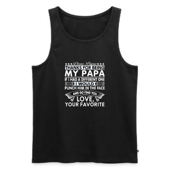 Dear Papa... - Men's Premium Organic Tank Top - black - Front - AI Model Male 178 light (178cm)