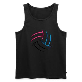 muster frau weiblich girl mädchen sprung aufschlag - Männer Premium Bio Tank Top - Schwarz - Vorne - AI Model Male 178 light (178cm)