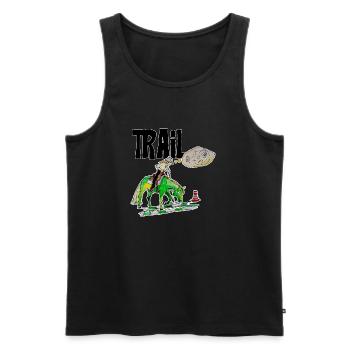 Trail - Männer Premium Bio Tank Top - Schwarz - Vorne - AI Model Male 178 light (178cm)