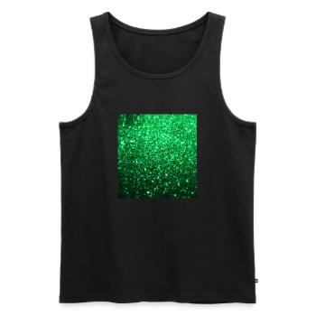 Funkelnder grüner Glitter - Männer Premium Bio Tank Top - Schwarz - Vorne - AI Model Male 178 light (178cm)
