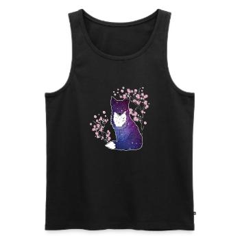 Fuchs Japanisch Kirschblüten Geschenk - Männer Premium Bio Tank Top - Schwarz - Vorne - AI Model Male 178 light (178cm)