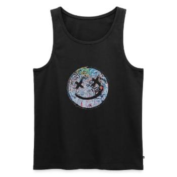 Graffiti style Splash hip hop couleurs peintre couleur - Débardeur bio Premium Homme - noir - Devant - AI Model Male 178 light (178cm)
