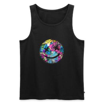 Graffiti style Splash hip hop couleurs peintre couleur - Débardeur bio Premium Homme - noir - Devant - AI Model Male 178 light (178cm)
