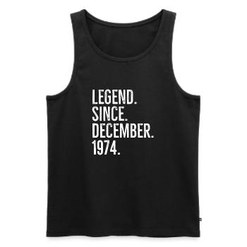 Légende depuis décembre 1974 - Débardeur bio Premium Homme - noir - Devant - Michal (187cm)