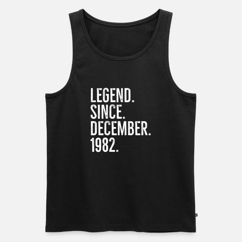 Legende seit Dezember 1982 - Männer Premium Bio Tank Top - Schwarz