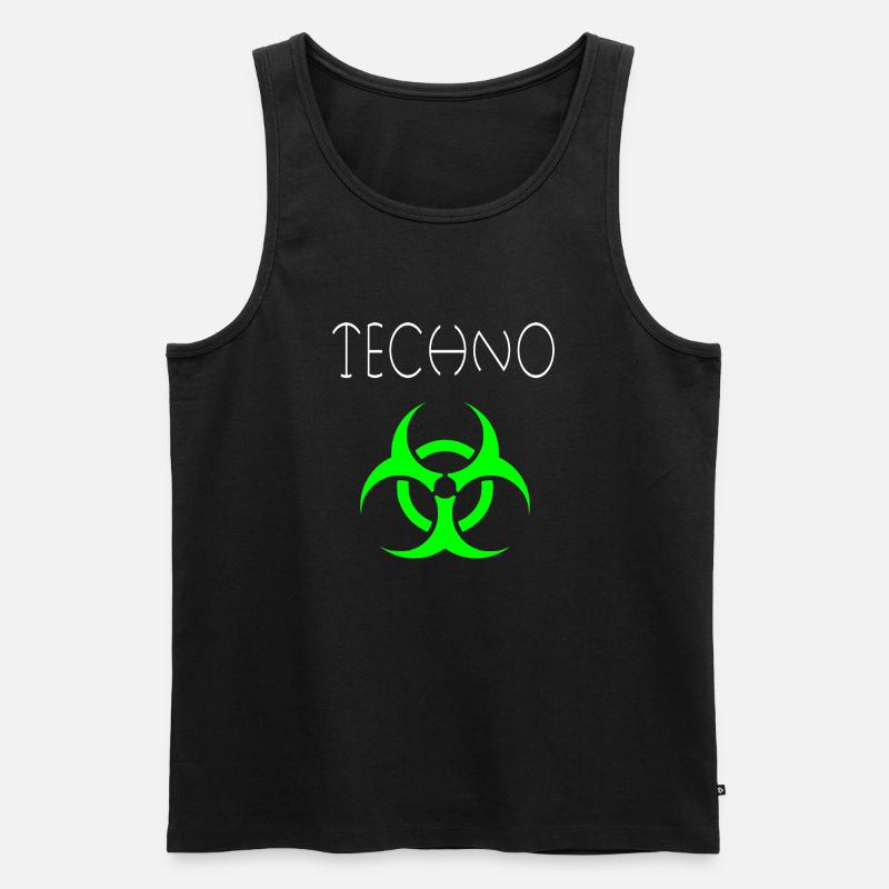 Techno 1 - Männer Premium Bio Tank Top - Schwarz