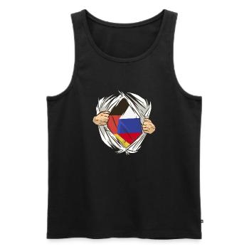 Russland Deutschland Flagge Freundschaft Geschenk - Männer Premium Bio Tank Top - Schwarz - Vorne - Michal (187cm)