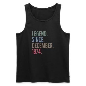 Légende depuis décembre 1974 - Débardeur bio Premium Homme - noir - Devant - Michal (187cm)