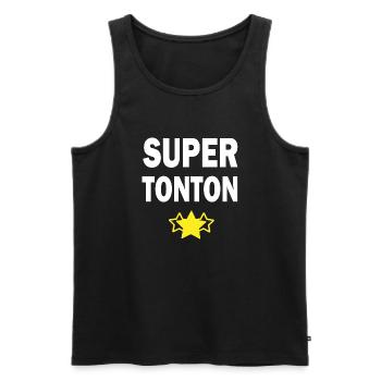 super tonton / cadeau humour tonton - Débardeur bio Premium Homme - noir - Devant - AI Model Male 178 light (178cm)