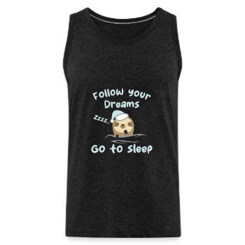 Follow your dreams, go to sleep - humour - Débardeur bio Premium Homme - charbon - Devant - Alexander (188cm)