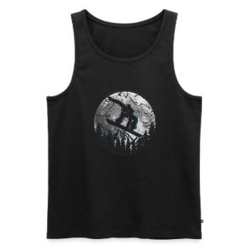 Snowboarder Moon Mountains - Débardeur bio Premium Homme - noir - Devant - AI Model Male 178 light (178cm)
