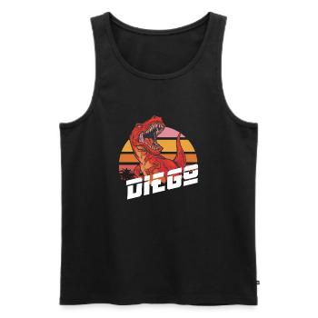 DIEGO - Beautiful boy name with T-REX Dino - Men's Premium Organic Tank Top - black - Front - AI Model Male 178 light (178cm)