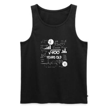 Square Root of 400| 20 Birthday Math 20 Years Old - Men's Premium Organic Tank Top - black - Front - Michal (187cm)