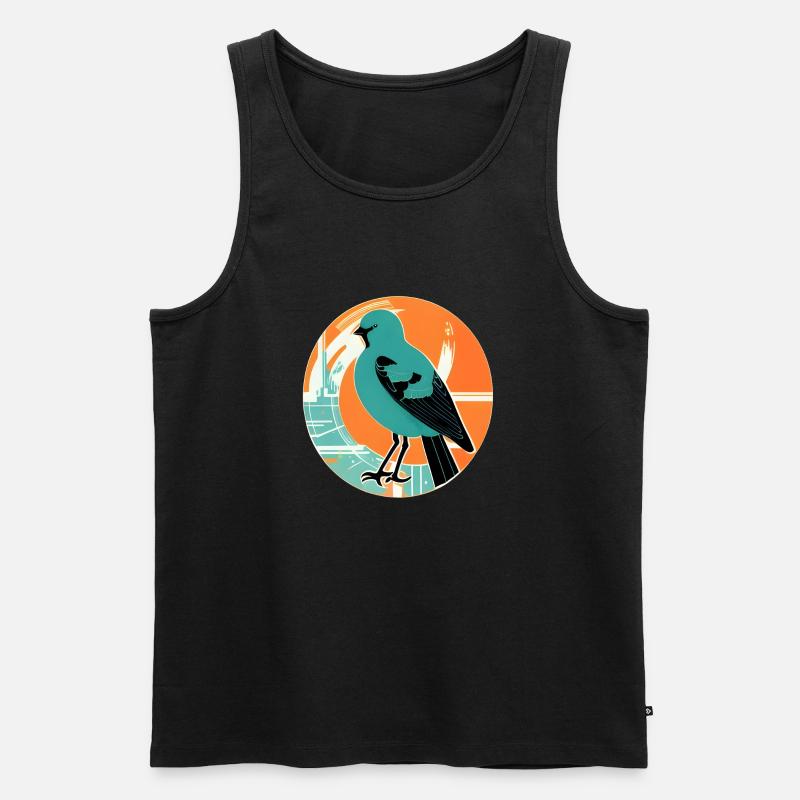 Vogel Sticker - Männer Premium Bio Tank Top - Schwarz