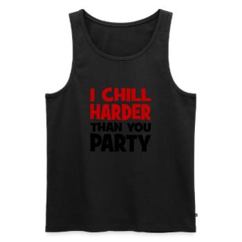chill - Men's Premium Organic Tank Top - black - Front - AI Model Male 178 light (178cm)