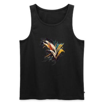 The Art of Modern Brushstrokes - Men's Premium Organic Tank Top - black - Front - AI Model Male 178 light (178cm)