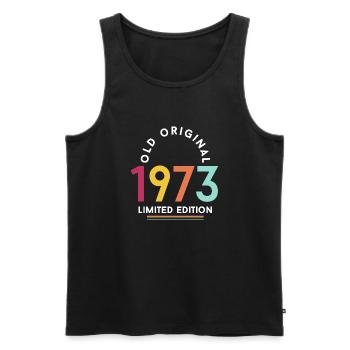 50th Birthday, Old Original 1973 Limited Edition - Men's Premium Organic Tank Top - black - Front - Michal (187cm)