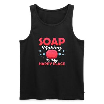 Soap Making Is My Happy Place Soapmaking Soapmaker - Men's Premium Organic Tank Top - black - Front - Michal (187cm)