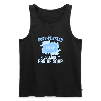 Soap-perstar – A Celebrity Bar Of Soap Soapmaker S - Männer Premium Bio Tank Top - Schwarz - Vorne - AI Model Male 178 light (178cm)