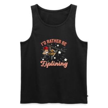 Zipline Hobby Seilrutsche Freizeit Wald Natur - Männer Premium Bio Tank Top - Schwarz - Vorne - Michal (187cm)