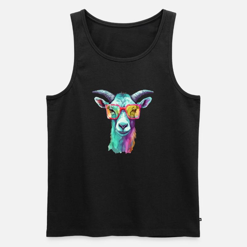 Biki die Ziege - Männer Premium Bio Tank Top - Schwarz