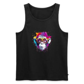 Ben der Affe - Männer Premium Bio Tank Top - Schwarz - Vorne - AI Model Male 178 light (178cm)