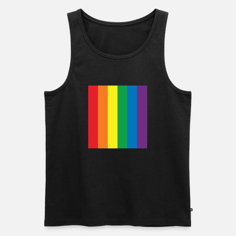 REGENBOGEN-FARBE - Männer Premium Bio Tank Top - Schwarz