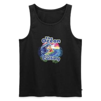 Ocean Design - Men's Premium Organic Tank Top - black - Front - AI Model Male 178 light (178cm)