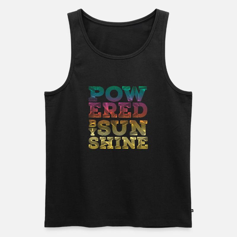 Powered by Sunshine - Männer Premium Bio Tank Top - Schwarz