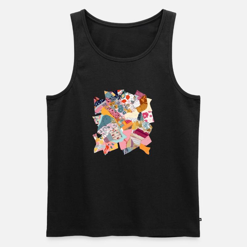 Stoff-Patchwork Nr. 2 - Männer Premium Bio Tank Top - Schwarz