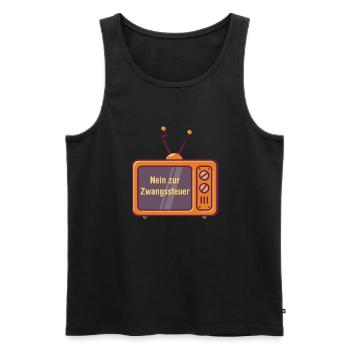Nein zur Zwangssteuer - Männer Premium Bio Tank Top - Schwarz - Vorne - Michal (187cm)
