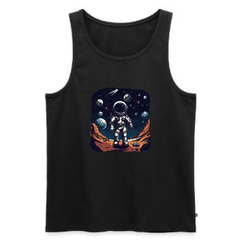 The Astronaut - Men's Premium Organic Tank Top - black - Front - AI Model Male 178 light (178cm)