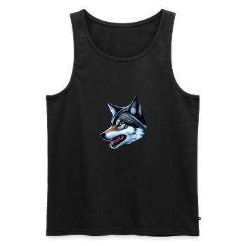 Wolf - Men's Premium Organic Tank Top - black - Front - Michal (187cm)