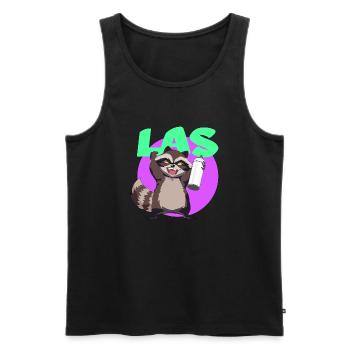 Graffiti Raccoon - Loco Animal Squad - Männer Premium Bio Tank Top - Schwarz - Vorne - AI Model Male 178 light (178cm)