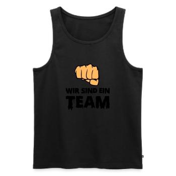 wir sind ein team - Männer Premium Bio Tank Top - Schwarz - Vorne - Michal (187cm)
