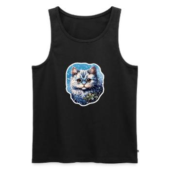 Cat in snowfall - Men's Premium Organic Tank Top - black - Front - Michal (187cm)