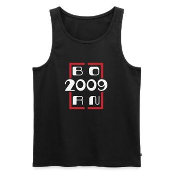 Born in 2009 - Anniversary 2009 - Men's Premium Organic Tank Top - black - Front - Michal (187cm)