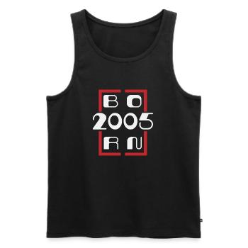 Born in 2005 - Anniversary 2005 - Men's Premium Organic Tank Top - black - Front - AI Model Male 178 light (178cm)