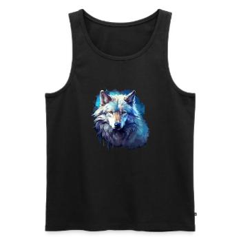 Cadeau Viking Wolf Power Animal Shaman Odin - Débardeur bio Premium Homme - noir - Devant - Michal (187cm)