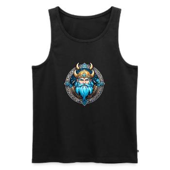Wikinger Odin Thor Walhalla - Männer Premium Bio Tank Top - Schwarz - Vorne - AI Model Male 178 light (178cm)
