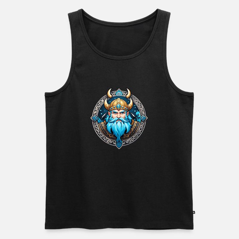 Wikinger Odin Thor Walhalla - Männer Premium Bio Tank Top - Schwarz